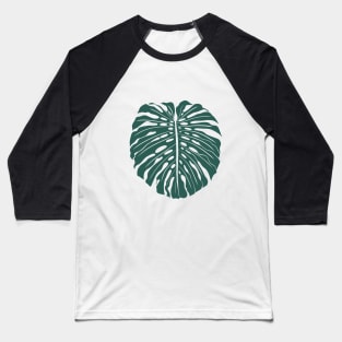 Dark  Green Monstera Leaf Baseball T-Shirt